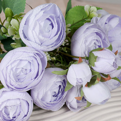 Цветок искусственный Букет роз 44 см / BR-92 /уп 240/ (Белый) - Галеонтрейд фото 4