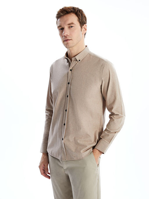 Regular Fit Uzun Kollu Gabardin Erkek G?mlek