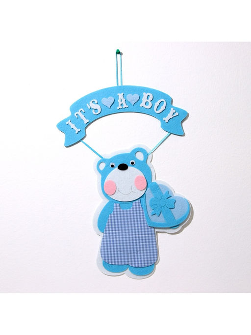 Украшение на гендер пати «Подвеска Мишка It's a Boy», 30.5×30.5×49 см, голубое