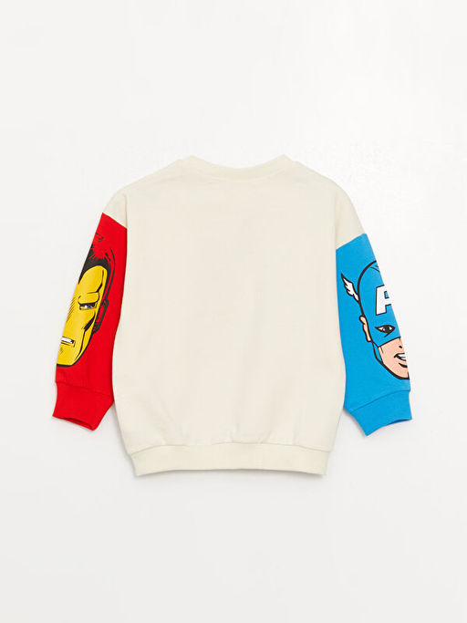Bisiklet Yaka Uzun Kollu Marvel Bask?l? Erkek Bebek Sweatshirt - Waikiki фото 2
