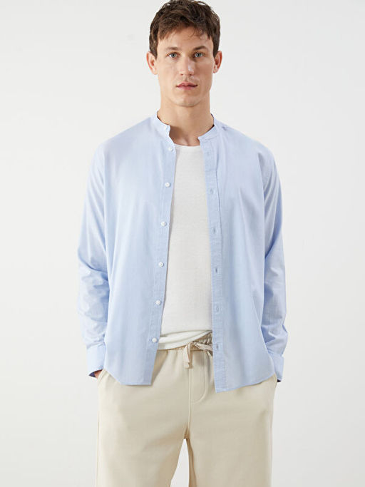 Rahat Kal?p Hakim Yaka Uzun Kollu Erkek G?mlek