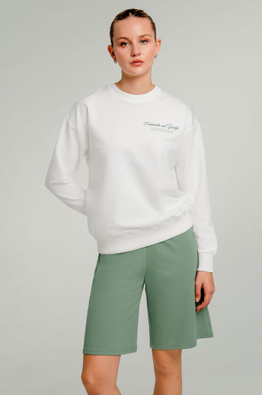 Арт. 5343 Костюм женский с шортами 42-50 (5 шт) Цвет:верх- белый, низ- лила