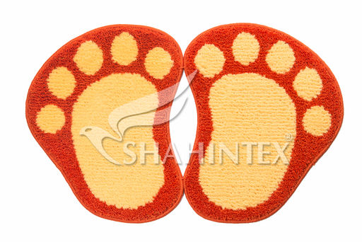 Коврик SHAHINTEX ЛАПКИ MICROFIBER разделенные 50*80 оранжевый 63  фото 2