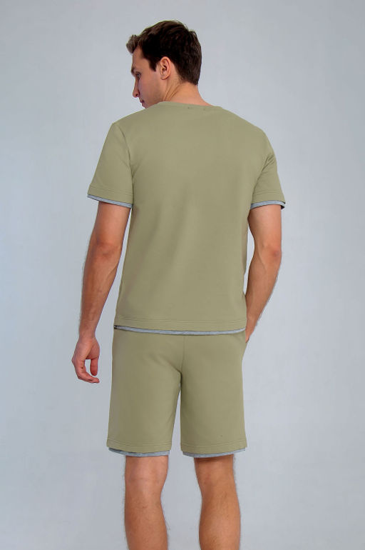 Арт. 63609 Комплект с шортами мужской 48-56 (5 шт) Цвет:полынь