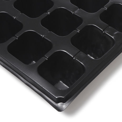 Цена за 2 шт. Кассета для рассады, 21 ячейка по 150 мл, пластик, чёрная, 54×28×7 см, Greengo