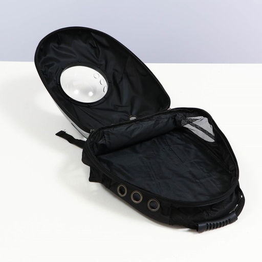 Рюкзак для переноски животных с окном для обзора, 32 х 25 х 42 см, серебристо-чёрный - Пижон фото 7