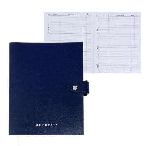 Дневник школьный для 1-11 классов Favorite, мягкая обложка, на кнопке, искусственная кожа, тиснение фольгой, хлястик, ляссе, 48 листов