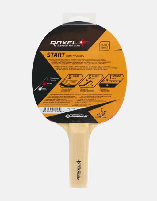 Ракетка для настольного тенниса Roxel Hobby Start, прямая