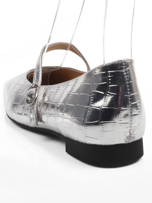 06-2009-5C GREY/SILVER Туфли женские (натуральная кожа)