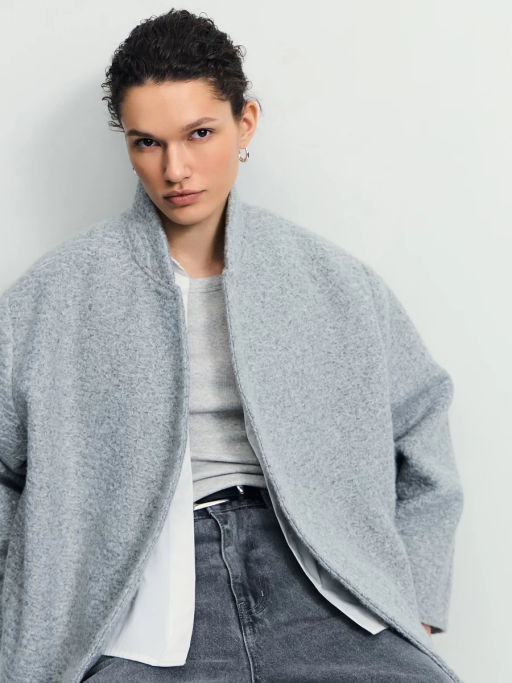 Куртка оверсайз из пальтовой ткани / Zarina  фото 4