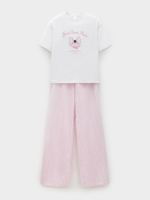 МП 20252/белый Н249 пижама жен