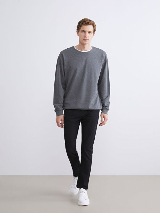 Bisiklet Yaka Erkek Sweatshirt