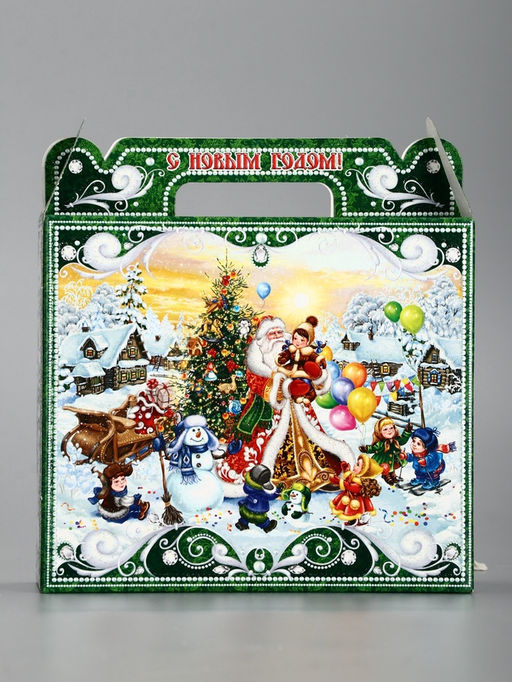 Цена за 10 шт. Подарочная коробка новогодняя «Чудо тройка» Чемоданчик малый, 17.3×6.5×15 см