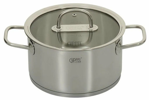 2698 GIPFEL Кастрюля CAPELLA 3,1л/20х11см, нержавеющая сталь 18/10, стеклянная крышка. Толщина: 0,6 - Werner фото 4