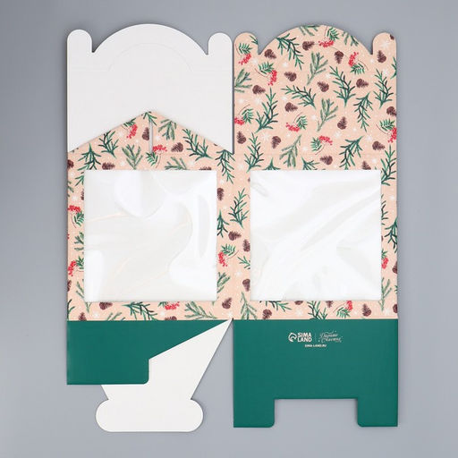 Цена за 5 шт. Коробка кондитерская с окном, сундук, «С Новым годом!» 20×20×20 см