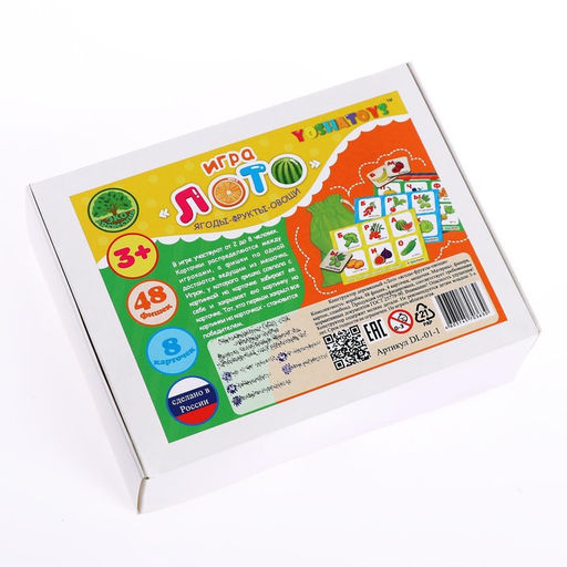 Лото - конструктор YOSHATOYS «Ягоды фрукты овощи» квадратные