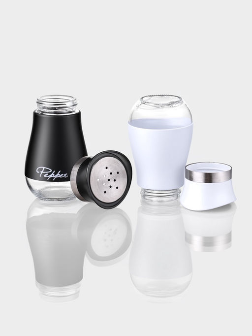 Набор для специй "Сияние.Black/White", 2 шт, на подставке