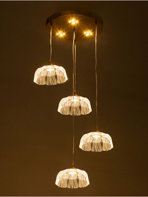 Люстра потолочный BayerLux Tanja, 28 Вт, LEd, 4000-6000К, золото, 63×41×42 см