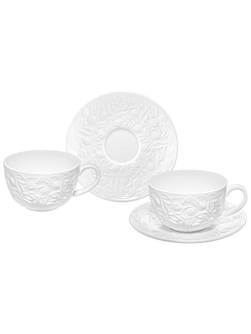 Чайная пара 4 пр. 300 мл 13*10*6,5 см Тюльпаны, фарфор - Elan gallery фото 3