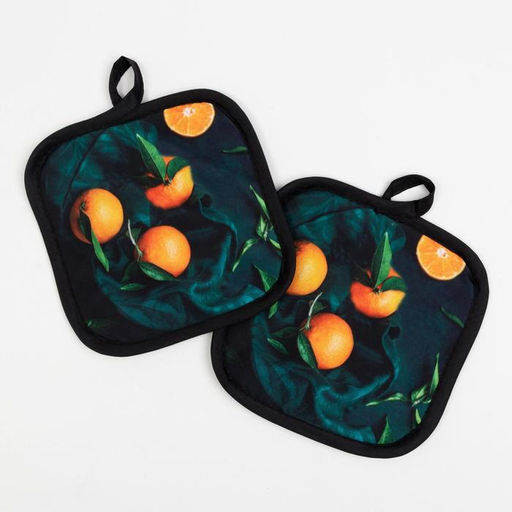 Кухонный набор Доляна Апельсины прихватка 17*17 см - 2 шт, 100% п/э  фото 2