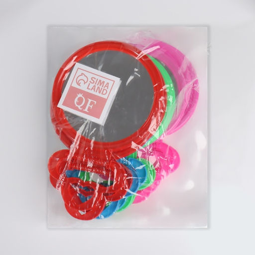 Цена за 10 шт. Зеркало настольное, круглое, настенное, 11.5×17.8 см, (d=9.5 см), МИКС