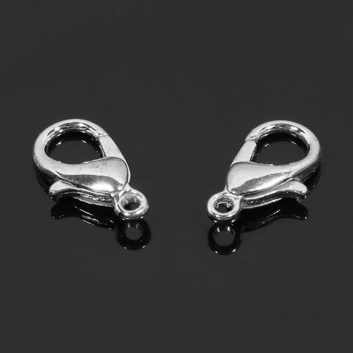 Замок карабин СМ-521, 1000 шт. 12×7 мм, цвет серебро