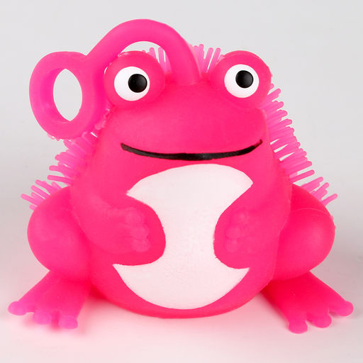 Цена за 8 шт. Мяч детский резиновый ёжка световой «Лягушка», цвета МИКС , в шоубоксе