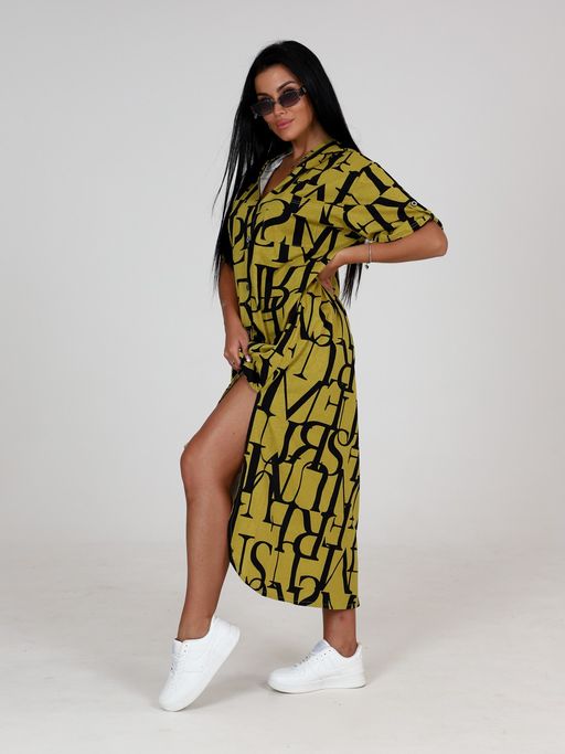 5116 ПЛАТЬЕ ЖЕНСКОЕ (Горчичный) - А-дина фото 4