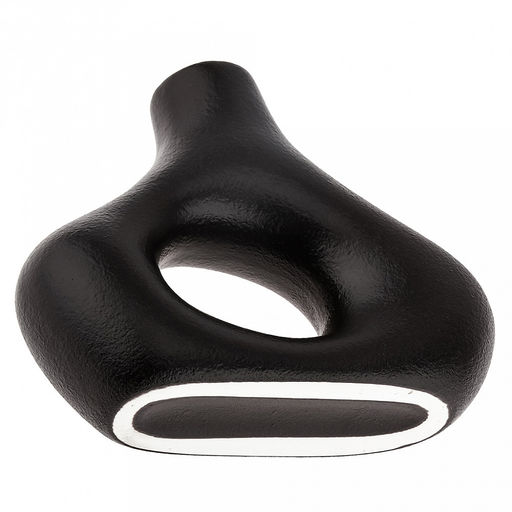 Ваза керамическая "Каир" 320мл, 16,5х5см h14см, д/горла - 3см, фактурный глянец, цвет - черный, в коробке (Китай)