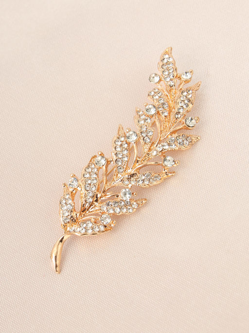 Брошь Перо 5,5 см / GM273-61 /уп 12/ золото