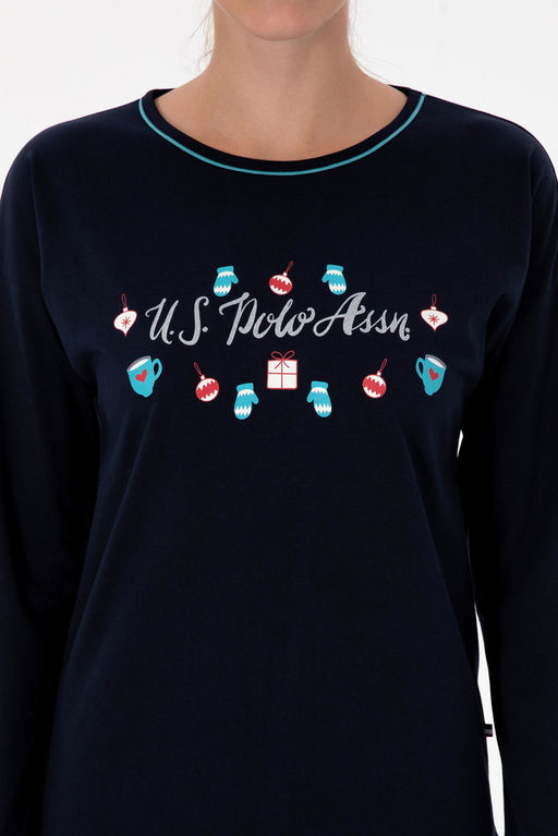 Kad_n Lacivert Pijama Tak_m_ Sepette S_rpriz _ndirim - U.s. polo assn фото 6