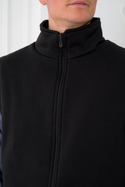 Жилет мужской из футера 3-х нитка черный макси - Амадэль фото 4