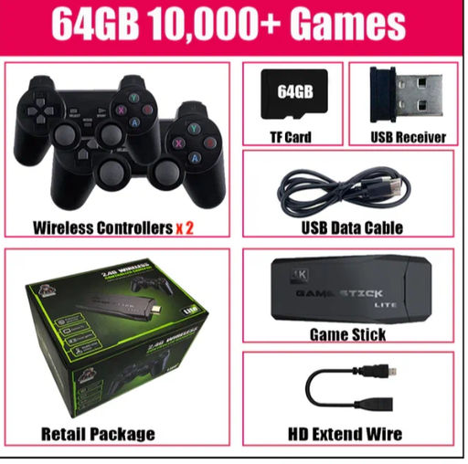 Игровая приставка, консоль Game Stick Lite 64Gb, 10000 игр, 4K, 2,4 ГГц. 8 бит, 16 бит, 32 бит - Family фото 4