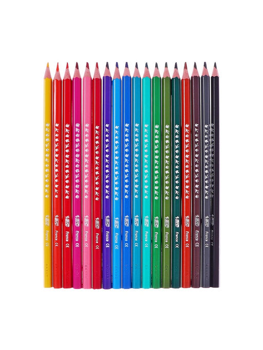 Карандаши цветные 18 цветов, детские, шестигранные, BIC Kids Tropicolors, пластиковые, ударопрочный грифель 3.2 мм