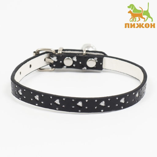 Ошейник Сердечки, 31 х 1 см, искусственная кожа, микс расцветок