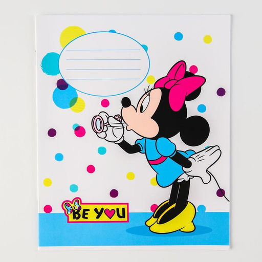 Цена за 10 шт. Тетрадь в линейку 12 листов, 5 видов МИКС, обложка мелованная бумага, «Минни Маус»