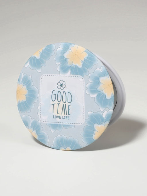 Зеркало складное «Нежность», d=7.5 см, с увеличением х2, голубое