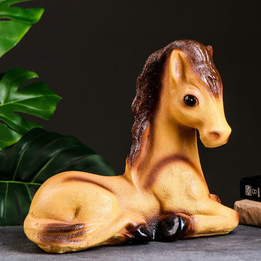 Копилка для денег Лошадь лежа, гипс, большая: 34?39?21 см