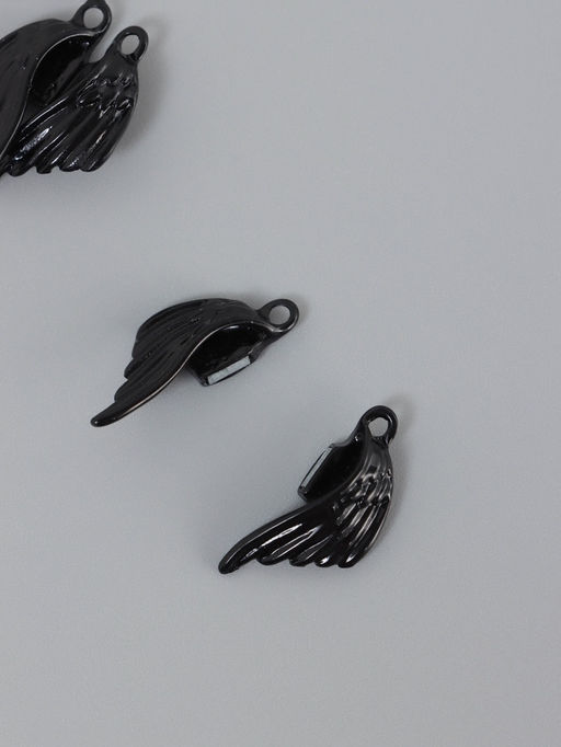 Цена за 2 шт. Замок магнитный металл Крылья, набор 2 шт., чёрный, 2.6?1.9 см