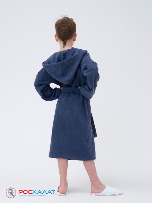 Детский махровый халат с капюшоном серый МЗ-04 (84) - Росхалат фото 4