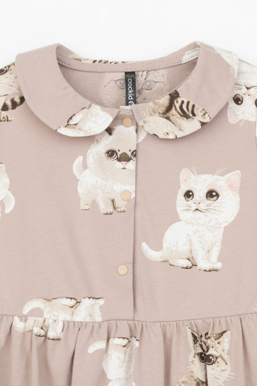 КР 5824/кофейный,милые кошечки к511 платье для дев - Crockid фото 7