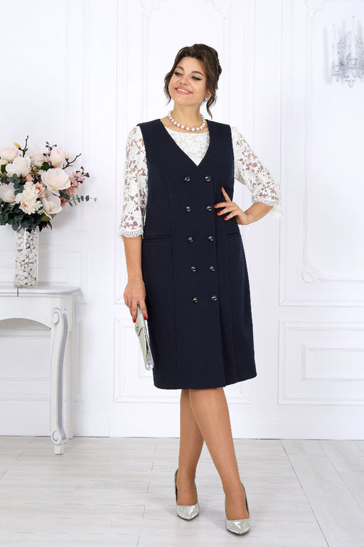 Сарафан Ninele 7443 темно-синий фото 4