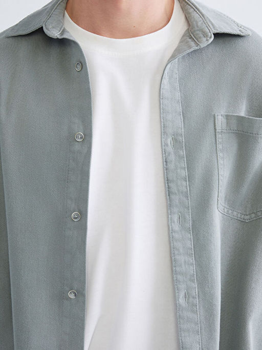 Regular Fit Uzun Kollu Erkek Jean G?mlek
