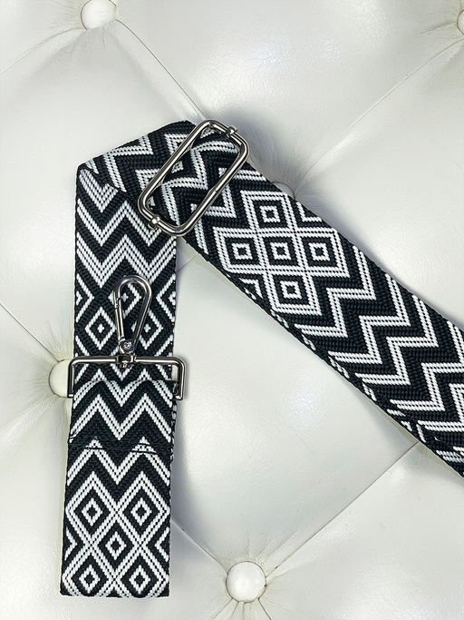 LACCOMA ремень 1000-ромб-5-черн/бел полиэстр