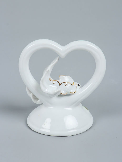 УЦЕНКА Фигурка керамика Золотые рыбки в сердце, 12?7.5?12 см, МИКС
