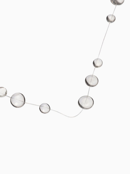 Колье на леске «Капля росы», белый в серебре