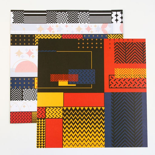 Бумага для скрапбукинга «Яркая геометрия», 12 листов, 30.5×30.5 см, 180 г/м²