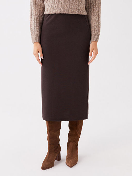 Kad?n Beli Lastikli D?z Etek