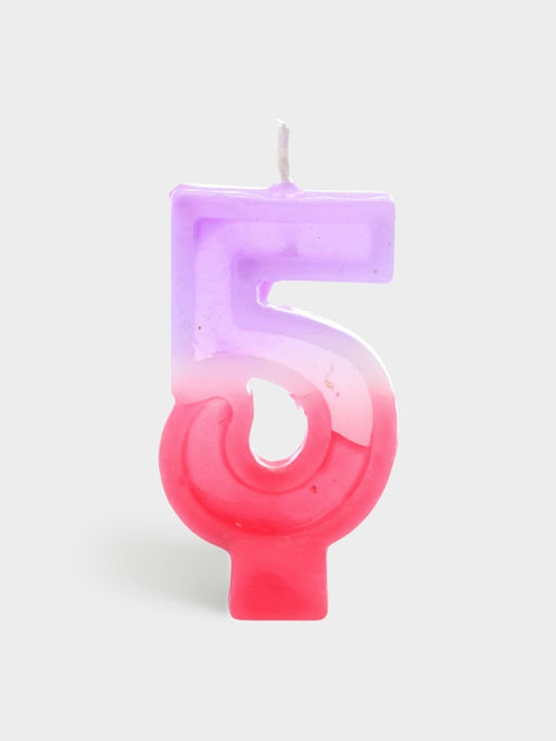Цена за 10 шт. Свеча цифра для торта «5», 8×3.75×1 см