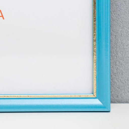 Фоторамка для фото 25×35 см Elena, пластик, (пластиковый экран), голубой с золотом